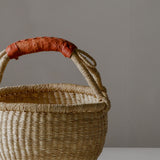 Small Accent Bolga — Natural and Sienna Leather